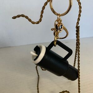 Tumbler Cup Keychain Bag Charm Black Butterfly Accessory New